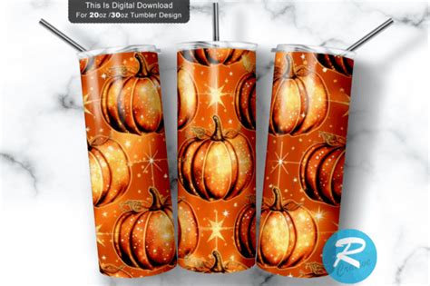 Fall Pumpkin 20 Oz 30 Oz Skinny Tumbler Graphic By Regulrcrative · Creative Fabrica