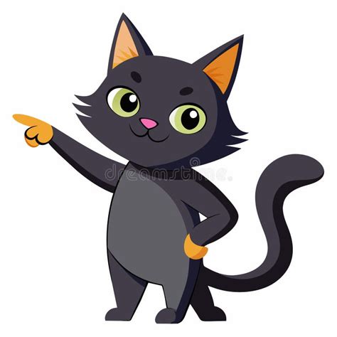 Cat Pointing by Finger Vector Illustration Colored Logo Icon Stock Vector - Illustration of ...