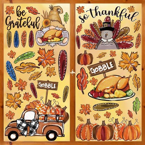 Amazon Horaldaily Pcs Large Size Thanksgiving Window Cling