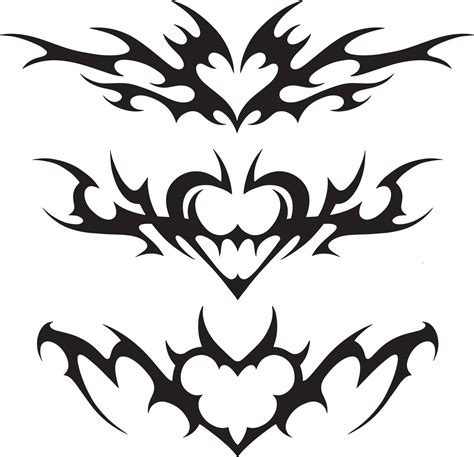 Neo Tribal Y2k Tattoo With Heart Shape Cyber Sigilism Style Hand Drawn