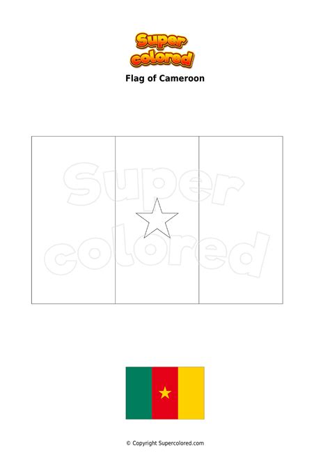 Coloring page Flag of Cameroon - Supercolored.com