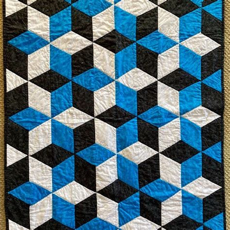 Not Just Cubes Quiltsby Me Tumbling Blocks Quilt Optical Illusion