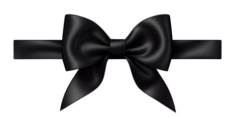 Ai Generated Black Ribbon With Bow On Transparent Background Png