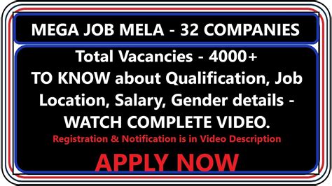 Mega Job Mela Private Jobs Guntur Jobs Chittoor Jobs