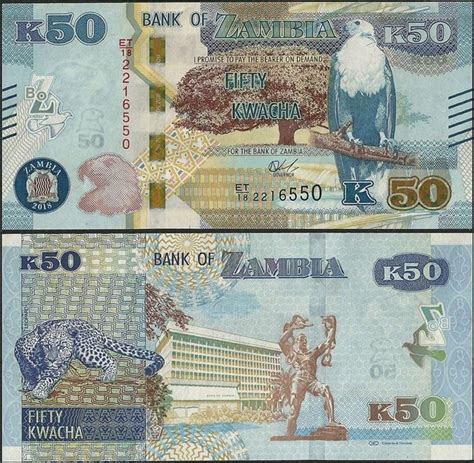 Ebanknoteshop Zambiab169a50 Kwacha2018