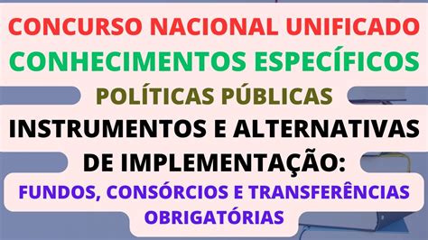 Instrumentos E Alternativas De Implementa O Fundos Cons Rcios E