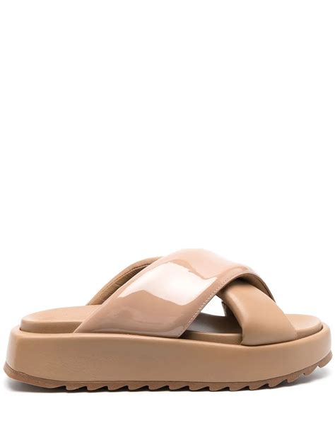 Gia Borghini Crossover Strap Slides In Nude ModeSens