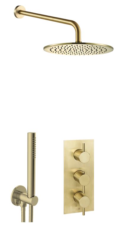 Vos Shower Combination Outlet Brushed Brass Just Taps