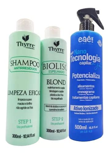 Kit Selagem Sem Formol Bioliso 300ml Nanotecnologia Azul