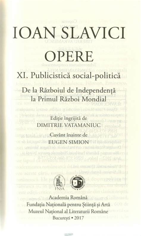 Ioan Slavici Opere Xi Editura Mlr Muzeul Literaturii Române