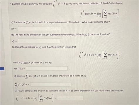 Solved Abf X Dx Limn K Nf Xk X A The Interval Chegg