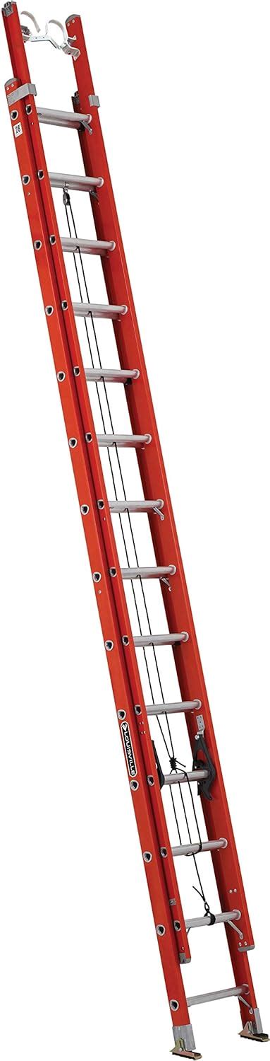 Louisville Ladder FE3228 E03 Fiberglass Extension Ladder With Cable