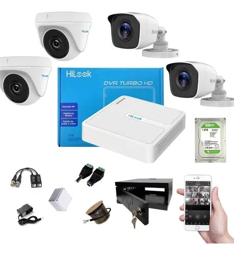 Kit Hikvision Hilook Dvr 1080 4 Ch 4 Cámaras Dd 1tb Envío Gratis