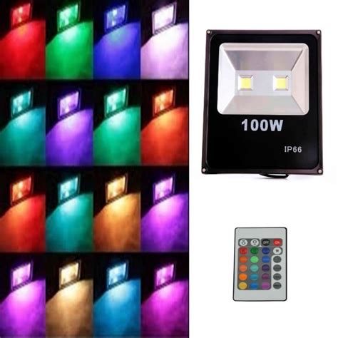 Refletor Led W Holofote Colorido Rgb Bivolt Prova D Gua No Shoptime