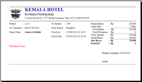 bill hotel kosong perumperindocoid