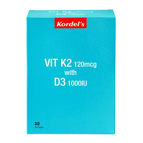 Kordels Vit K2 120mcg With D3 1000iu Softgel Kordels