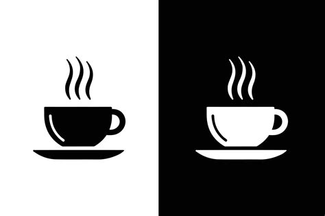 Hot Coffee Cup Icon Cup A Coffee Icon Coffee Cup Icon Black White Background 50527679 Vector