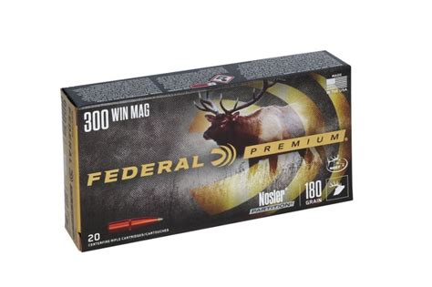 300 Win Mag Federal Premium 180gr Nosler Partition Ammo 20rd Box