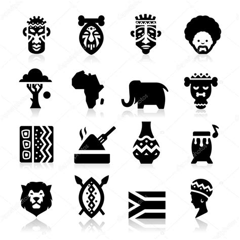 African Culture Icons Stock Vector Image By Tantoon