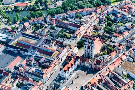 Luftaufnahme Lutherstadt Wittenberg Altstadtbereich Und