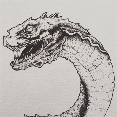 I drew the basilisk from Harry Potter :) : drawing