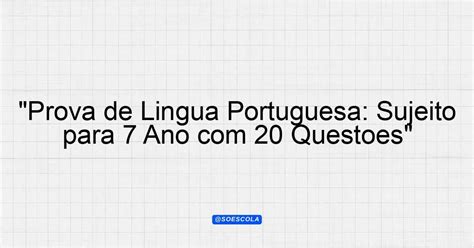 Exercícios De Análise Sintática Com Gabarito Para 7 Ano
