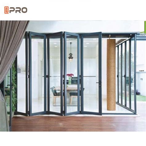 Aluminium Folding Patio Doors Tempered Glass Bi Fold Eu Certified