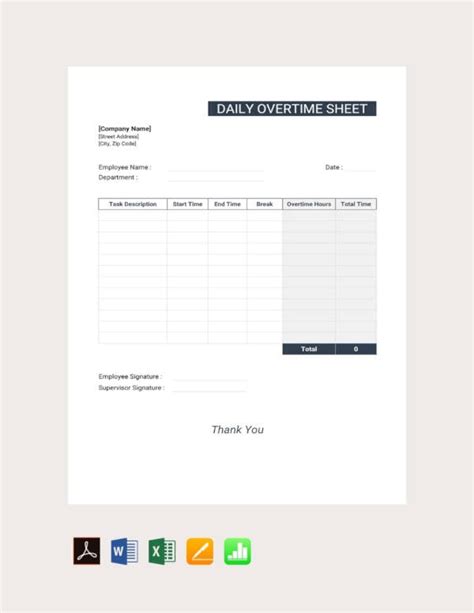 Overtime Sheet Template - 14+ Free Word, PDF Format Download