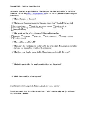 Fillable Online District Club Event Checklistdocx Fax Email Print