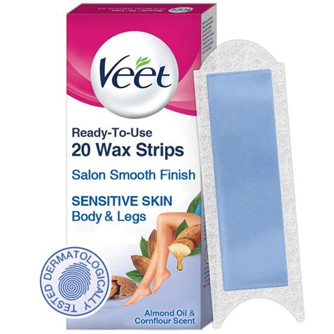 Veet Ready To Use Wax Strips Full Body Waxing Kit Sensitive Skin 20