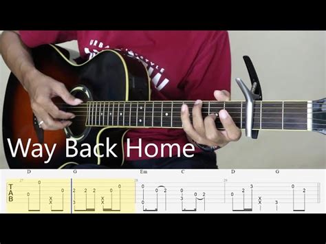 Way Back Home - SHAUN - Fingerstyle Guitar Tutorial TAB. Chords - Chordify