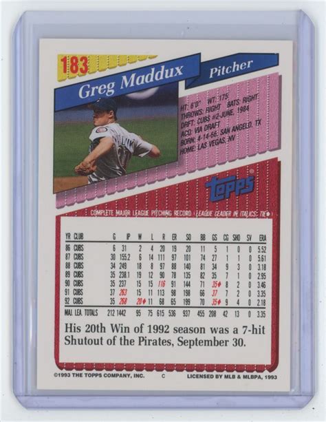 Topps Greg Maddux Chicago Cubs Ebay