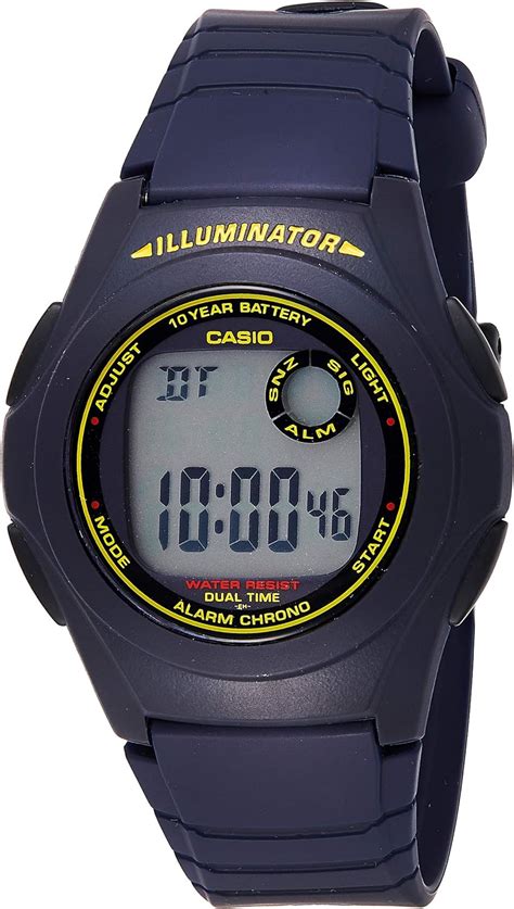 Casio Unisex Adult Digital Quartz Watch With Navy Blue Rubber Strap F