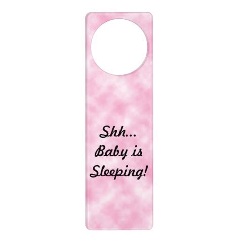 Shh Baby Is Sleeping Pink Clouds Door Hanger Zazzle