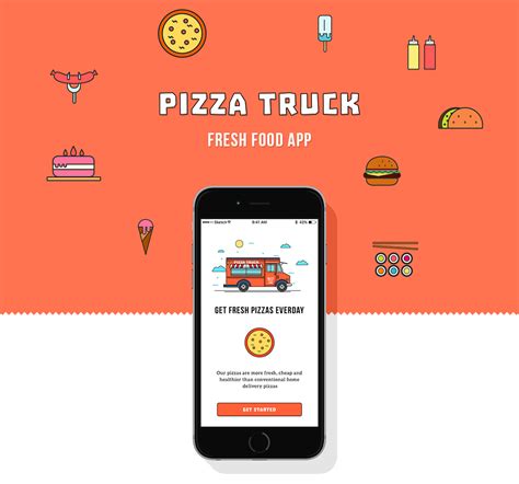 Pizza Truck Fresh Food App On Behance Food App Restaurant App