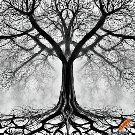 Black And White Art Abstract Tree Of Life Symbolic Representations Of