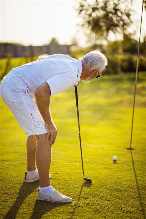 Senior Man Playing Golf Stock Photo Image Of Hobbies