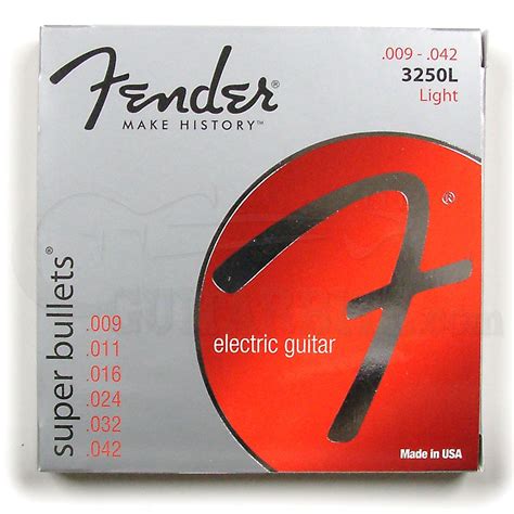 Fender 3250l Nickel Plated Steel Bullet End Light Electric Guitar Strings 9 42