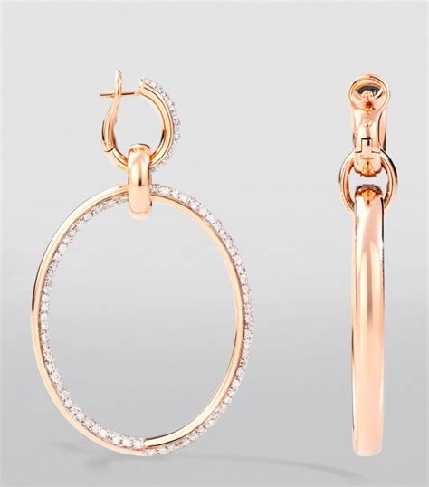 Pomellato Rose Gold And Diamond Iconica Hoop Earrings Harrods Tw