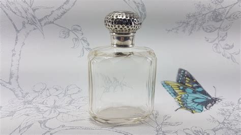 Victorian Silver Topped Scent Bottle Antique Sterling Silver Perfume Bottle Charles Fox And Co