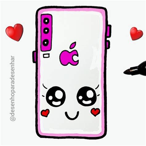 How To Draw Cell Phone Kawaii Como Desenhar Um Celular Como Dibujar Un