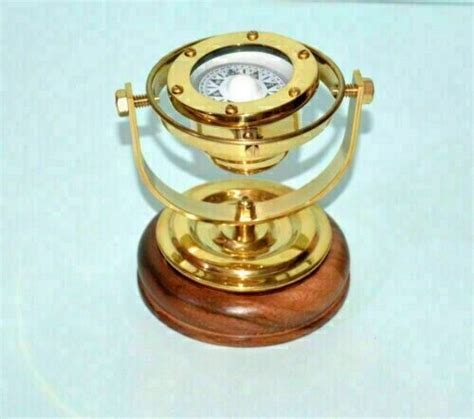 Gimbal Boussole Laiton Vintage Nautique Binnacle Ancien Marine Bateau