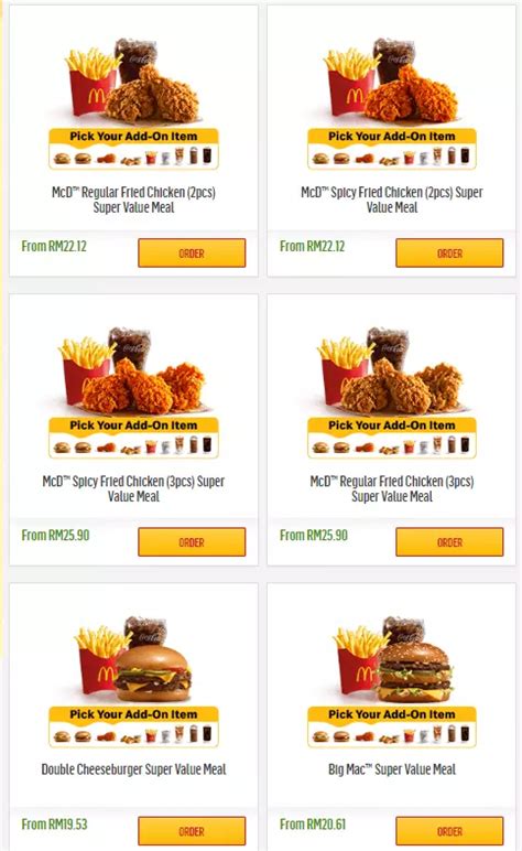 McDonalds Mcdo Menu Malaysia Updated Prices 2025