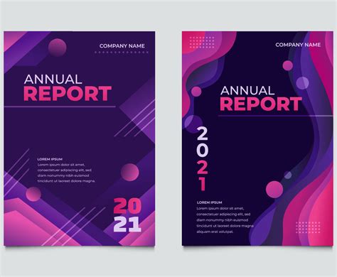 Set of Annual Report Template Cover