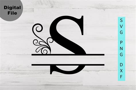 Split Letter S Svg Png Dxf Alphabet S Monogram Frame Instant Etsy