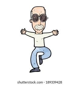 Cartoon Old Man Wearing Big Glasses เวกเตอรสตอก ปลอดคาลขสทธ