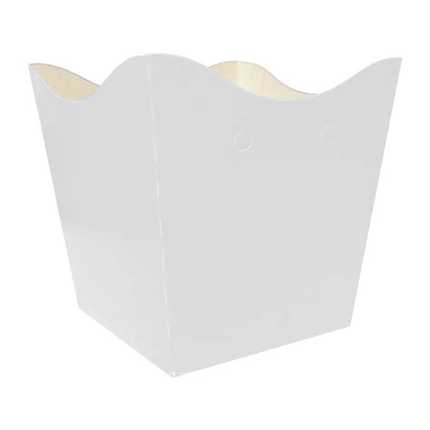 Cachepot De Papel Liso Branco Pequeno Unidades Extra Festas