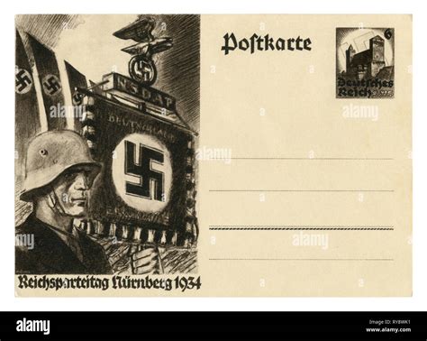 German Historical Postal Card The 6th Party Congress Of The NSDAP In