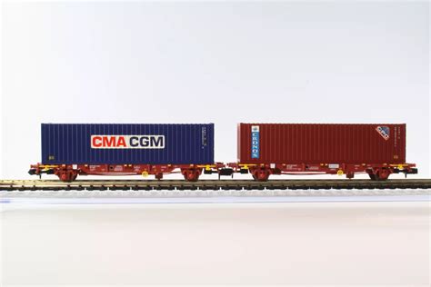 Set De Wagons Porte Conteneurs Lgs Sncf Epoque V Echelle N Mftrain