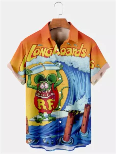 Hot Rod Rat Fink RF Surfing And RF Hot Rod RAT FINK Hawaiian Shirt Sold By Lanita Economical